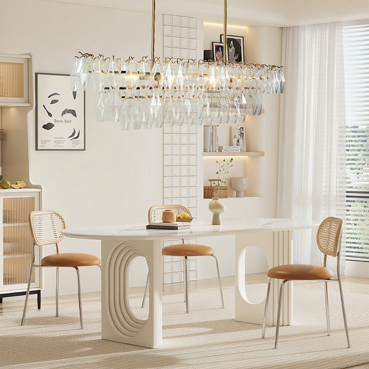 Timeless Elegance Fluted Crystal Chandelier with Luxe Metallic Finish,Fluted crystal effect ,dining room light fitting