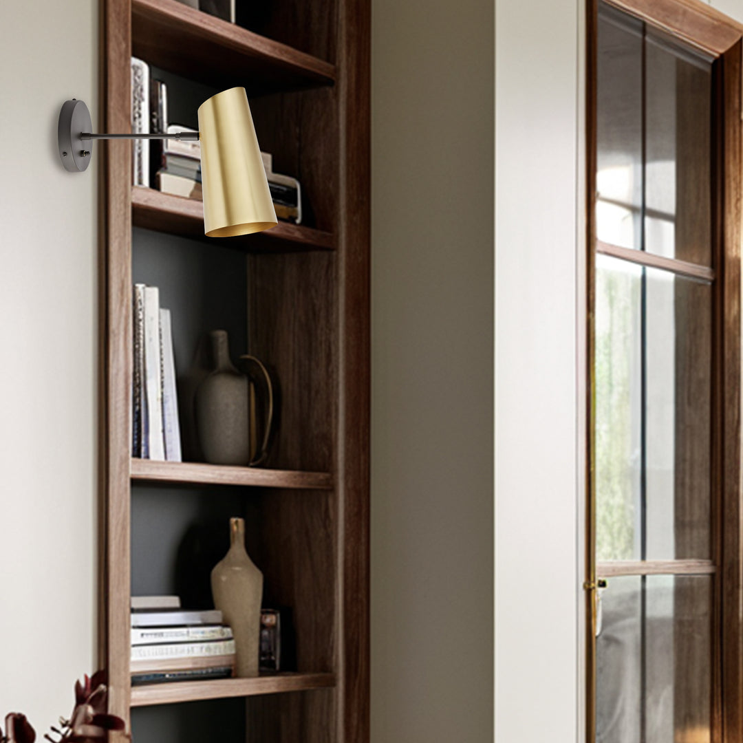 Metal Medium Streamline Glow Sconce - Articulating Brass Wall Lights for Living Room