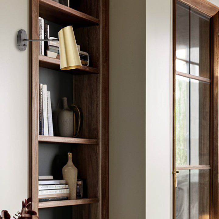 Metal Medium Streamline Glow Sconce - Articulating Brass Wall Lights for Living Room