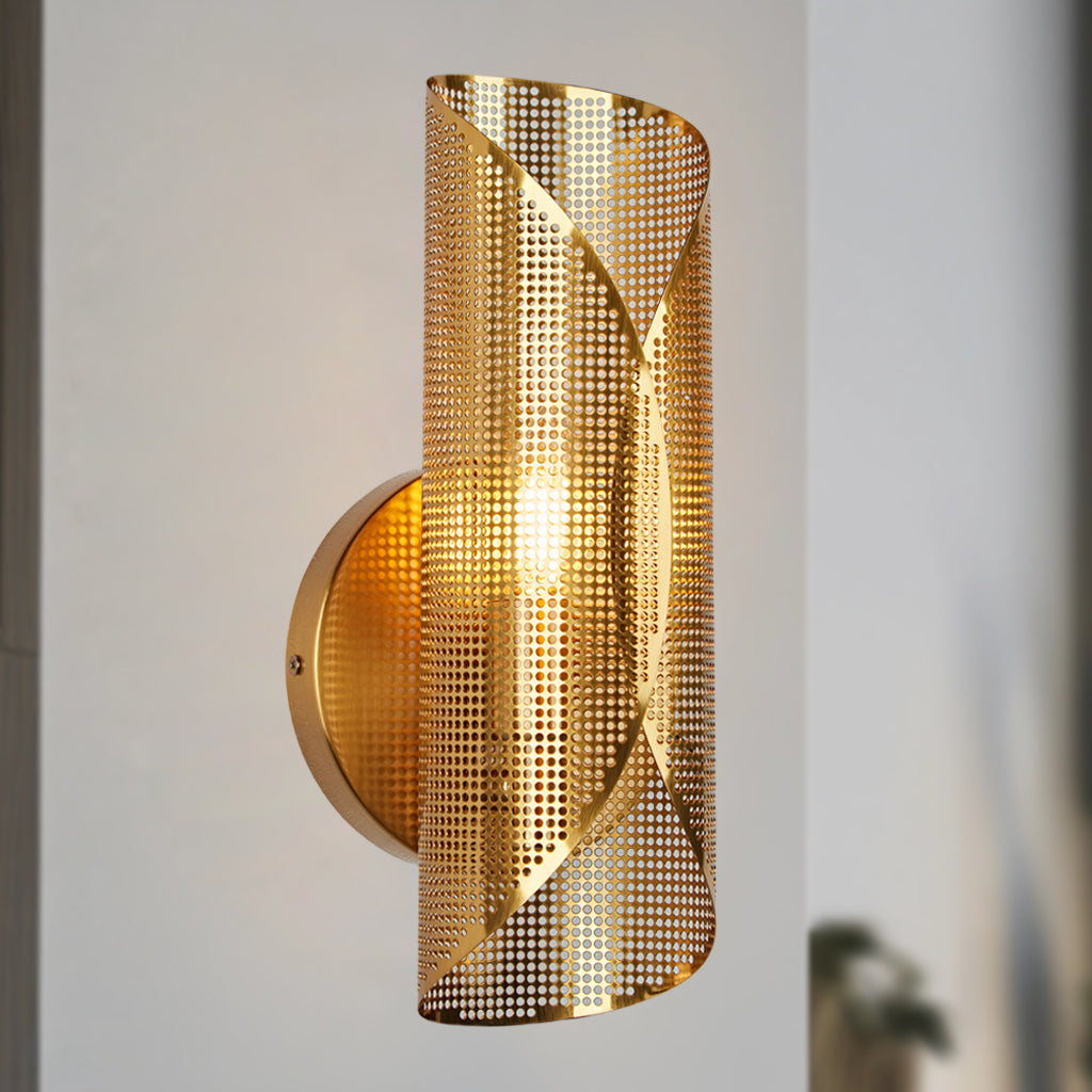 Curl Perforated Sconce 1-Light - Perfect for Kitchen and Bedroom Wall Sconces