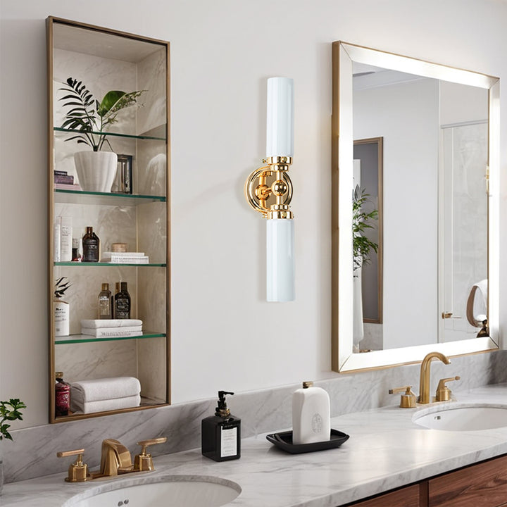 Spherical Steel Sconce - Modern Silhouette with Steel Construction and Spherical Detail - Stylish Bathroom Wall Lights and Contemporary Bathroom Sconces Modern