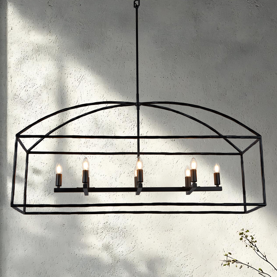 ForgeCurve Dining Chandelier - Modern Hand-Forged Chandelier with Organic Curves Suitable for Dining Room And Living Room