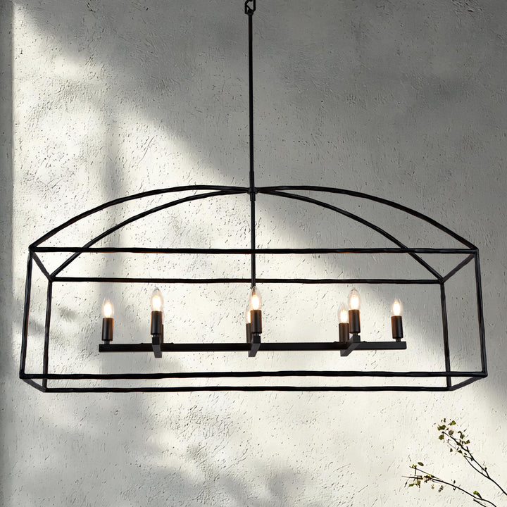 ForgeCurve Dining Chandelier - Modern Hand-Forged Chandelier with Organic Curves Suitable for Dining Room And Living Room