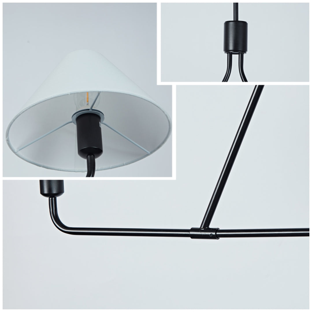 Minimalist Elegance Architectural 2-Light Tapered Pendant: Angular and Minimalist Design for Dining, Bedroom, and Living Room Illumination