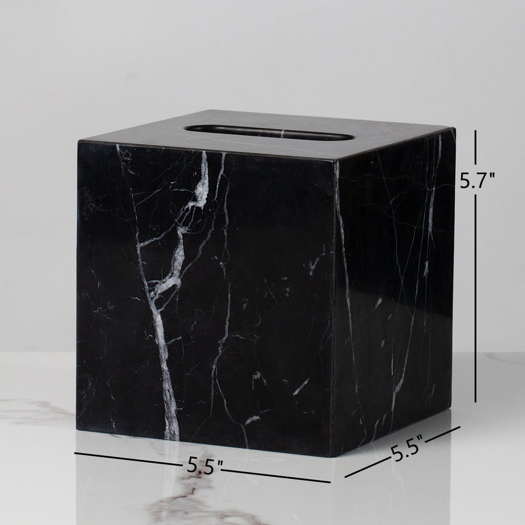 Handcrafted Black Marquina Marble Bath Accessories - Unique and Chic Bathroom Supplies for Elegant Decor