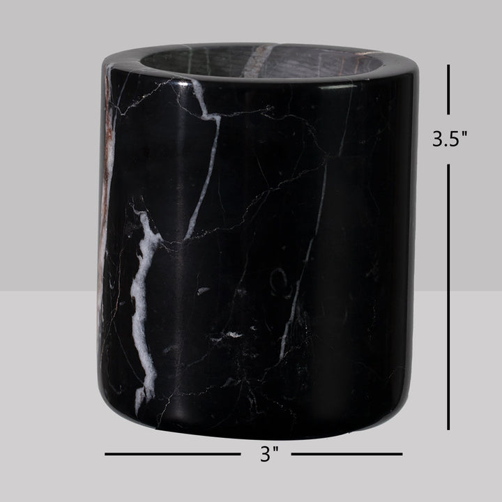 Handcrafted Black Marquina Marble Bath Accessories - Unique and Chic Bathroom Supplies for Elegant Decor