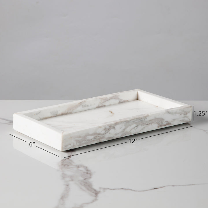 Polished Arabascato Marble Bath Accessories with Stainless Steel Pump - Elegant Decor for Marble Bathrooms, Featuring Unique Veining