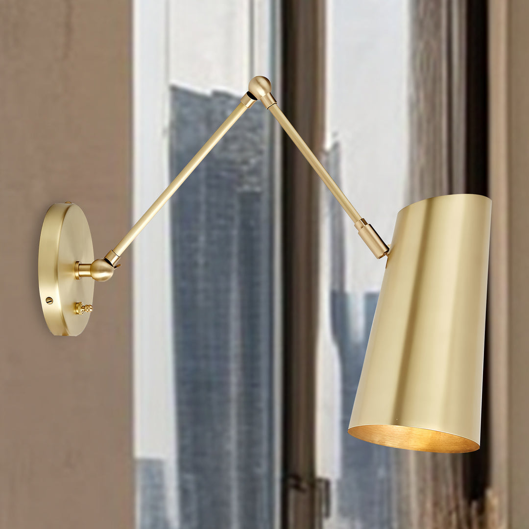 Elegant Articulating Mid-Century Modern Metal Sconce - Stylish and Functional Wall Lights for Living Room