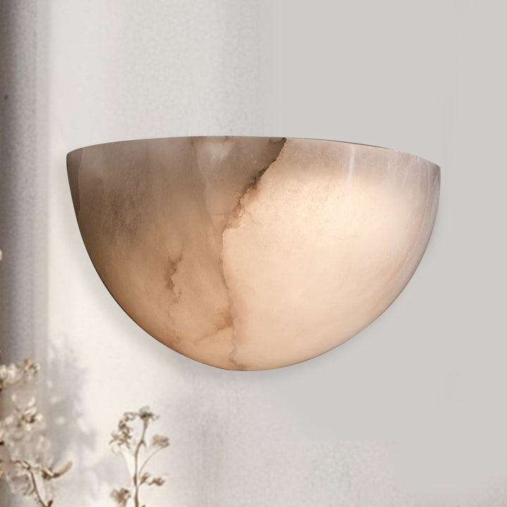 Alabaster Natural Stone Wall Light Sconce - Elegant Natural Stone Lighting for Home Decor - Perfect for Living Room, Kitchen, and Bedroom Wall Lights