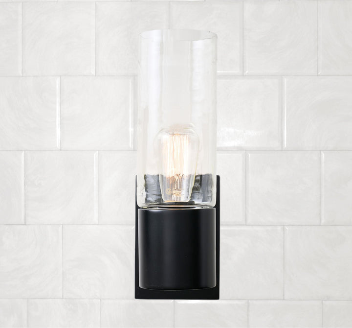 Transparent Glass Cylinder - Sleek Handcrafted Wall Lamps for Optimal Light, Suitable for Bathrooms and Living Rooms