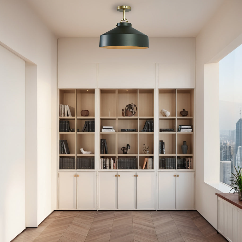 Flexillum Living Room Flush Mount 16" - Sleek Design with Angular Details, Versatile Placement, and Dimmer Switch Compatible - Perfect for Living Room, Ceiling Lamps for Living Room, and Lounge Lights Ceiling