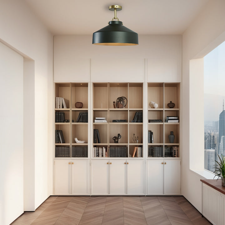 Flexillum Living Room Flush Mount 16" - Sleek Design with Angular Details, Versatile Placement, and Dimmer Switch Compatible - Perfect for Living Room, Ceiling Lamps for Living Room, and Lounge Lights Ceiling