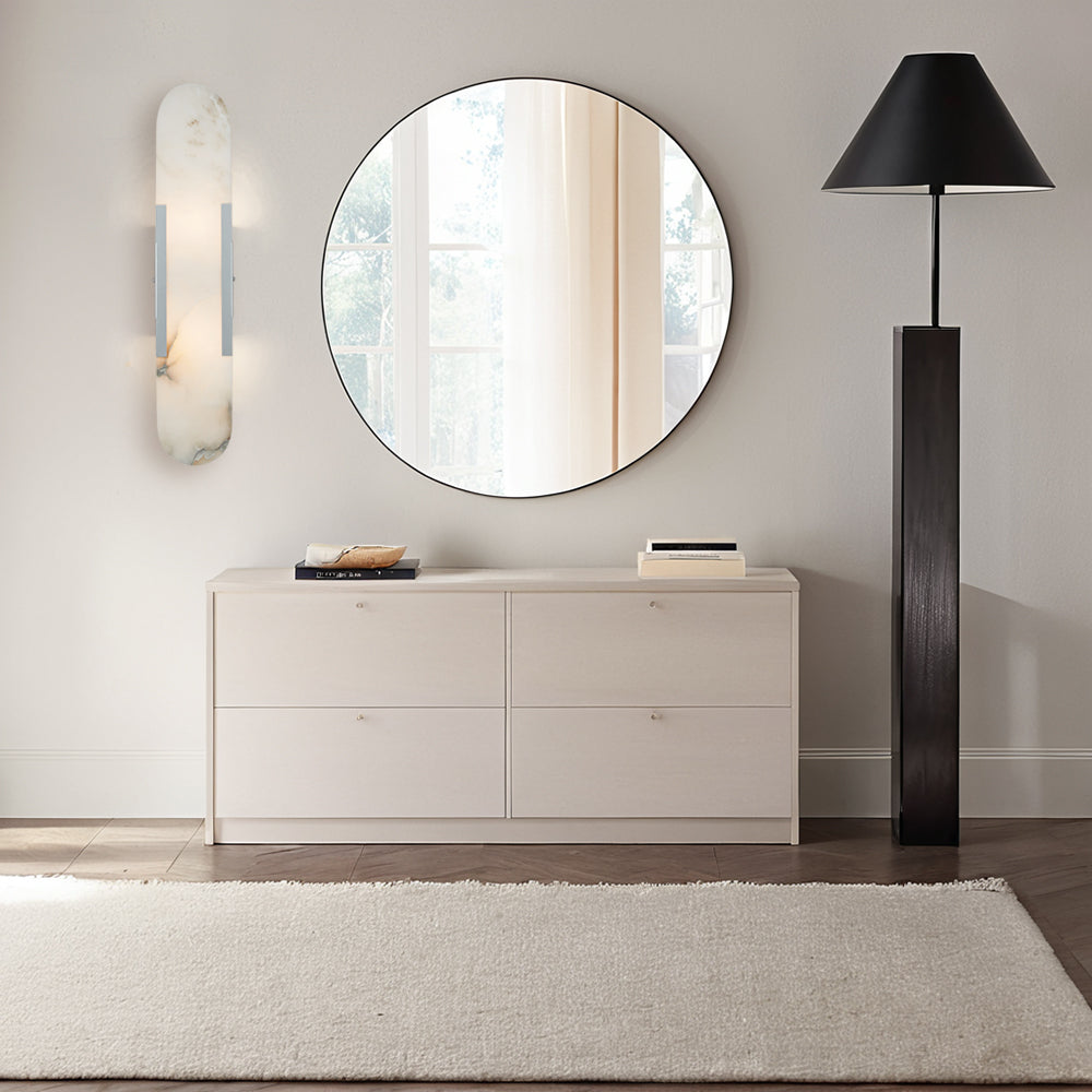 Alabaster Elegance Backplate Sconce - Elegant Alabaster Design with Stunning Finishes - Perfect for Bathroom Sconce