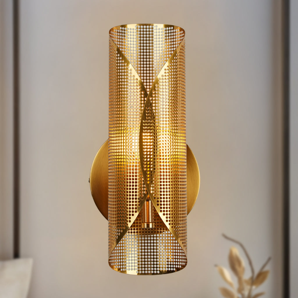 Curl Perforated Sconce 1-Light - Perfect for Kitchen and Bedroom Wall Sconces