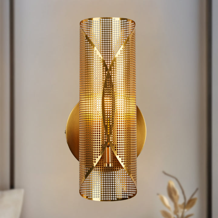Curl Perforated Sconce 1-Light - Perfect for Kitchen and Bedroom Wall Sconces