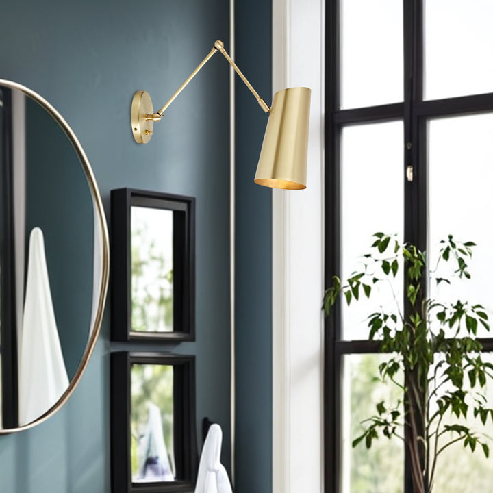 Elegant Articulating Mid-Century Modern Metal Sconce - Stylish and Functional Wall Lights for Living Room
