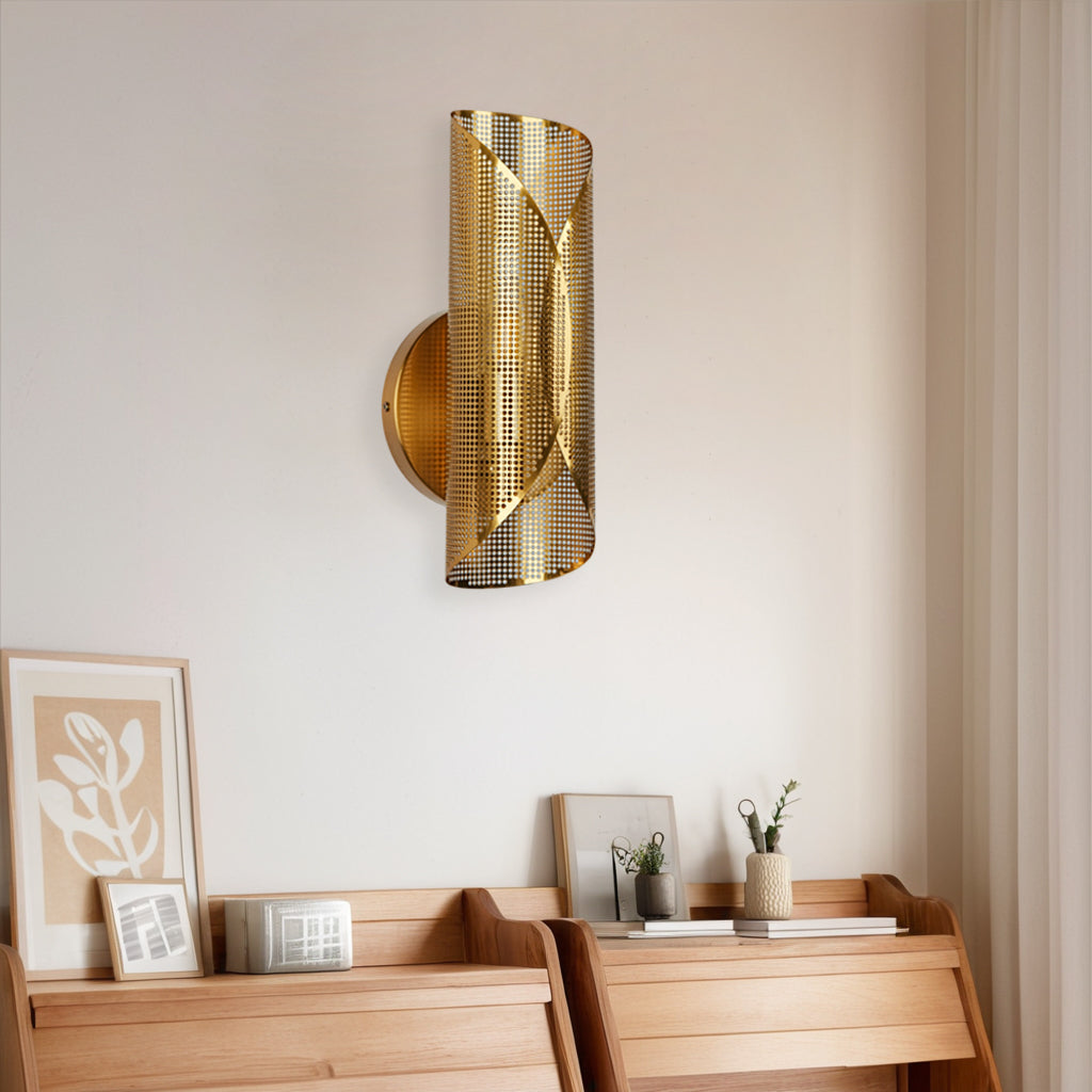 Curl Perforated Sconce 1-Light - Perfect for Kitchen and Bedroom Wall Sconces