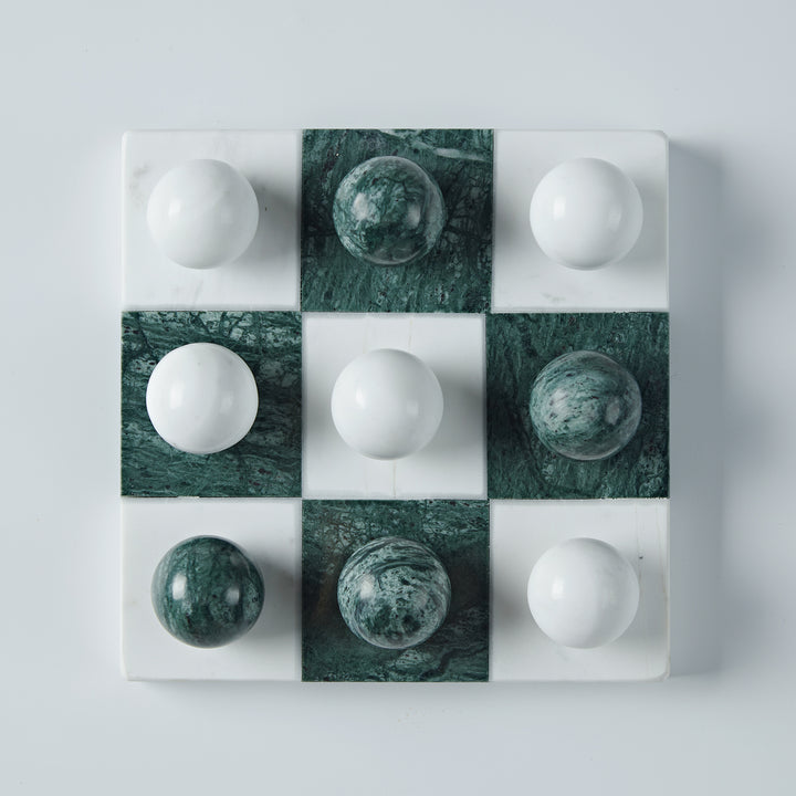 Green Marble Tic Tac Toe Board
