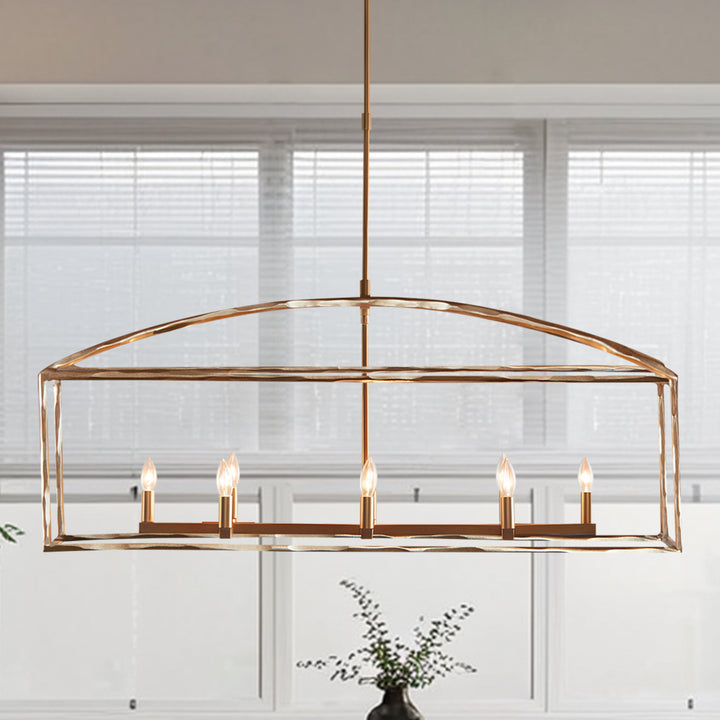 ForgeCurve Dining Chandelier - Modern Hand-Forged Chandelier with Organic Curves Suitable for Dining Room And Living Room