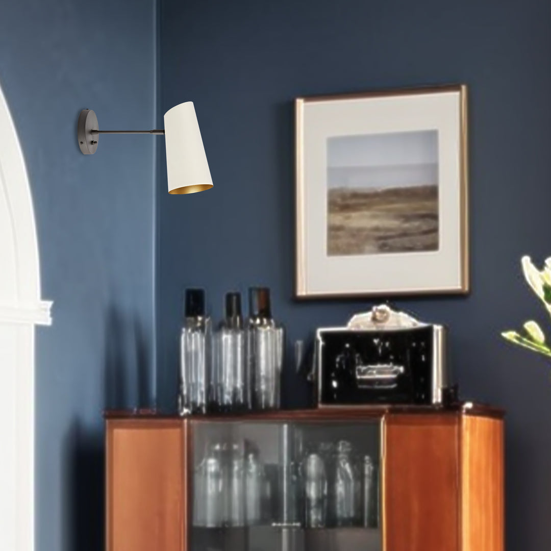 Metal Medium Streamline Glow Sconce - Articulating Brass Wall Lights for Living Room