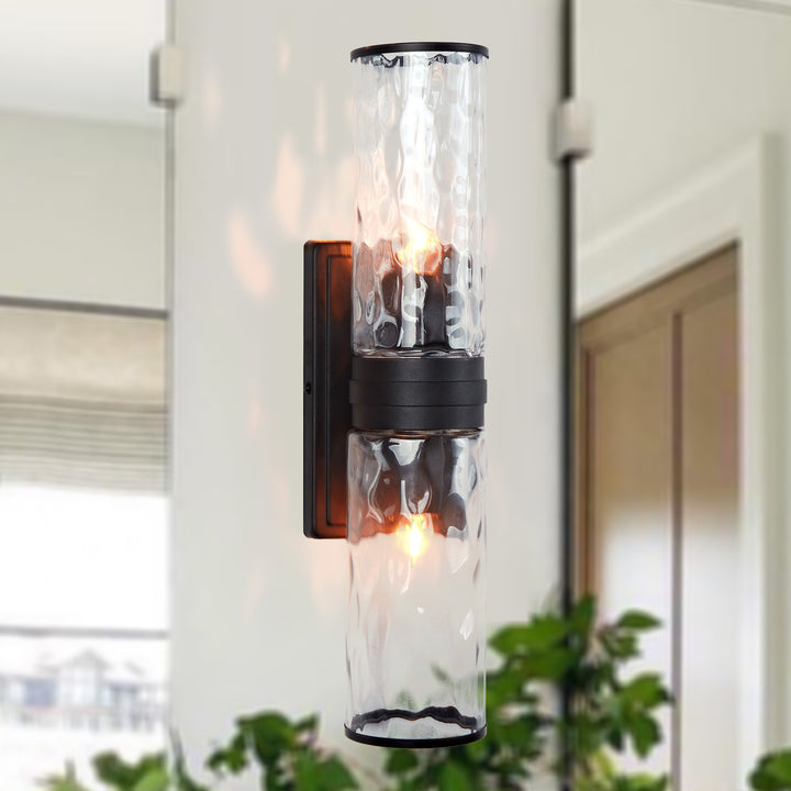 Hammered Clear Glass Shades Candelabra Sconce - Elegant Wall Sconces with Rich Finishes, Suitable for the Bathroom as Lighting for Your Makeup