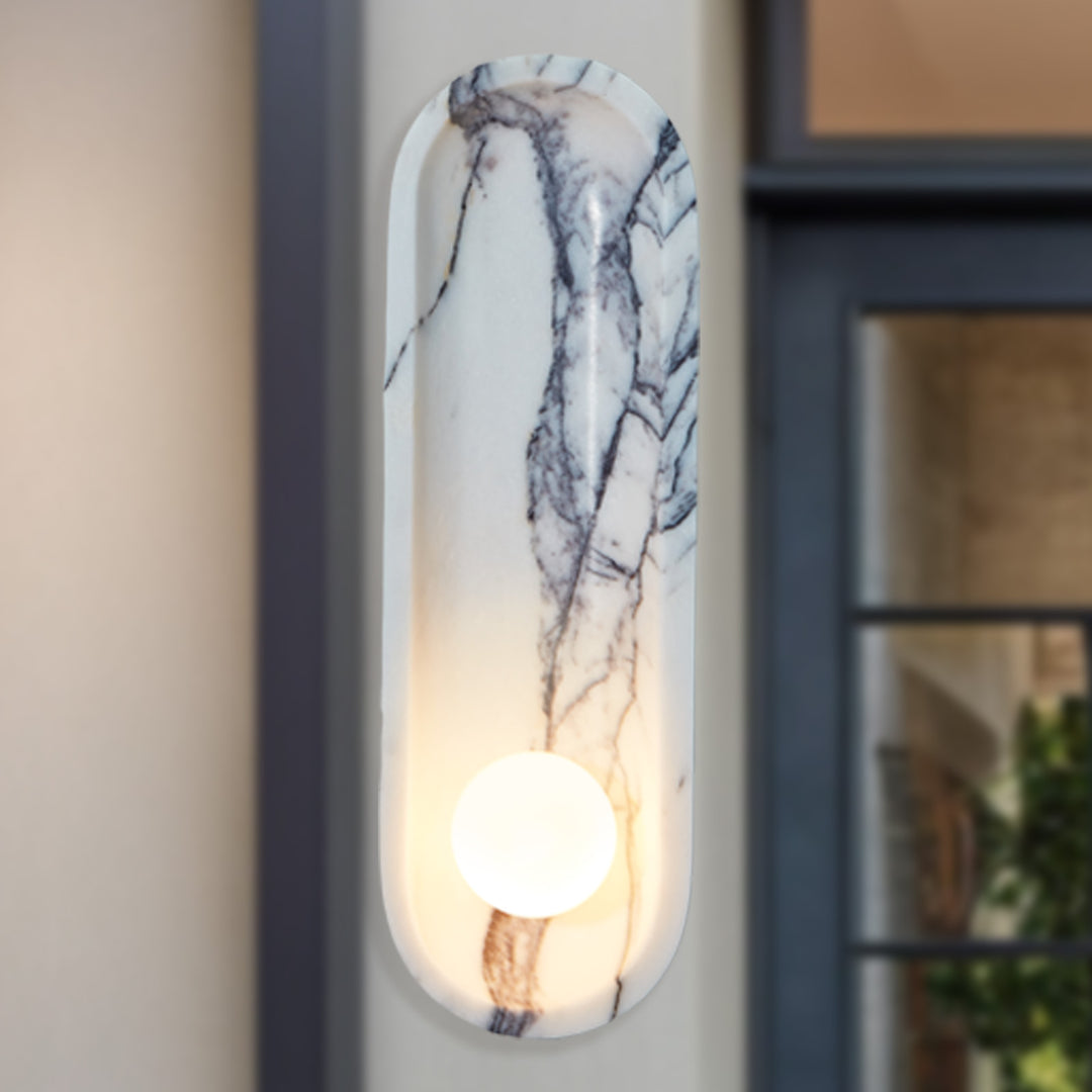 Roxane White Marble Wall Sconce - Elegant Roxane sconce Design with Stunning Finishes - Perfect for Bathroom Sconce and Kitchen Sconce