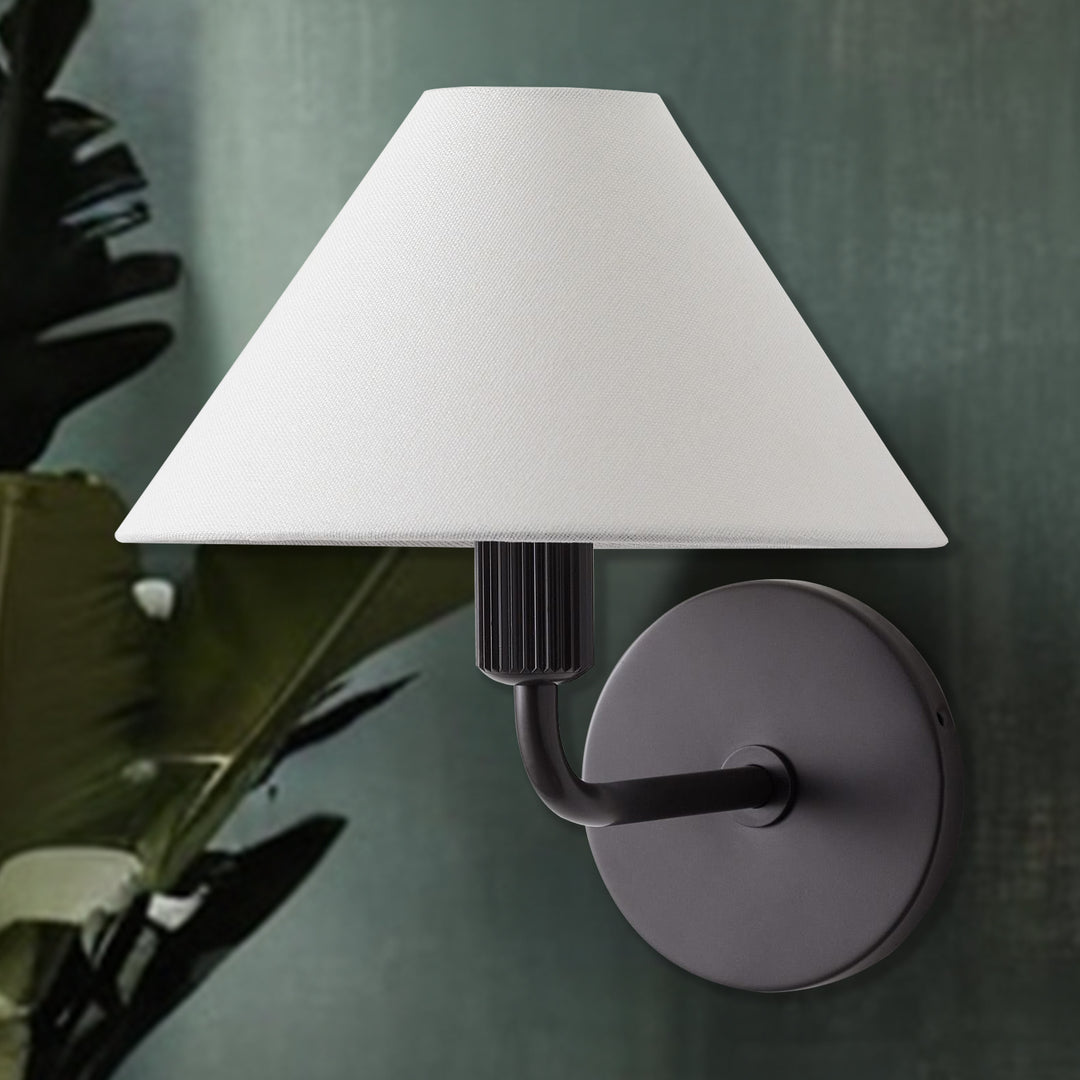 Elegant Linen Glow Sconce - Architectural Design Tapered Shade Wall Sconce for Bedroom and Living Room - A Statement Piece of Elegance and Sophistication
