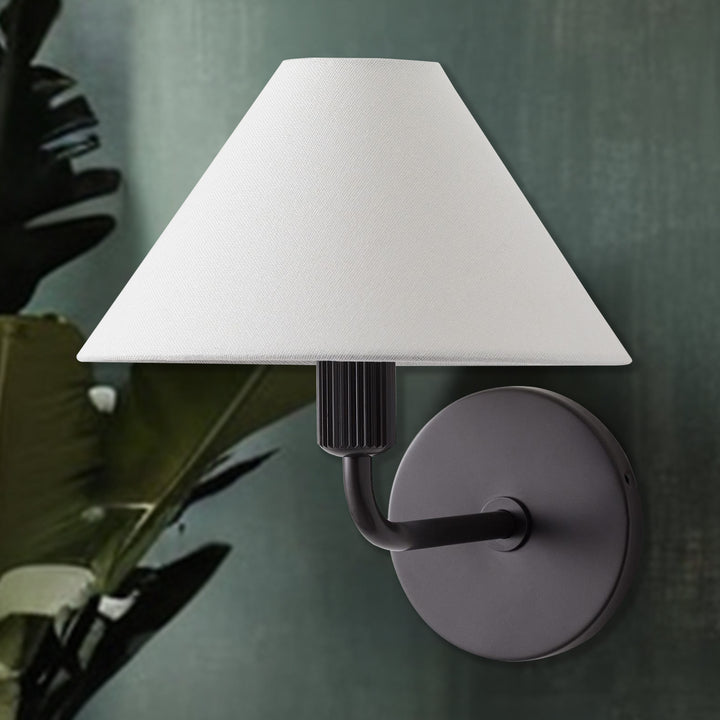Elegant Linen Glow Sconce - Architectural Design Tapered Shade Wall Sconce for Bedroom and Living Room - A Statement Piece of Elegance and Sophistication