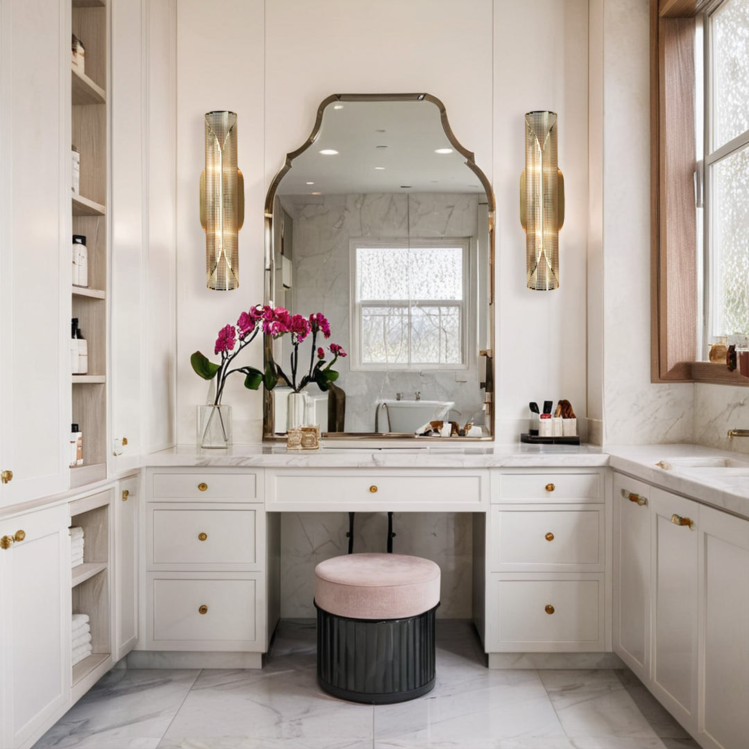 Curl Perforated Sconce 2-Light - Modern Light Fixture for kitchen, Bedroom Wall Sconces