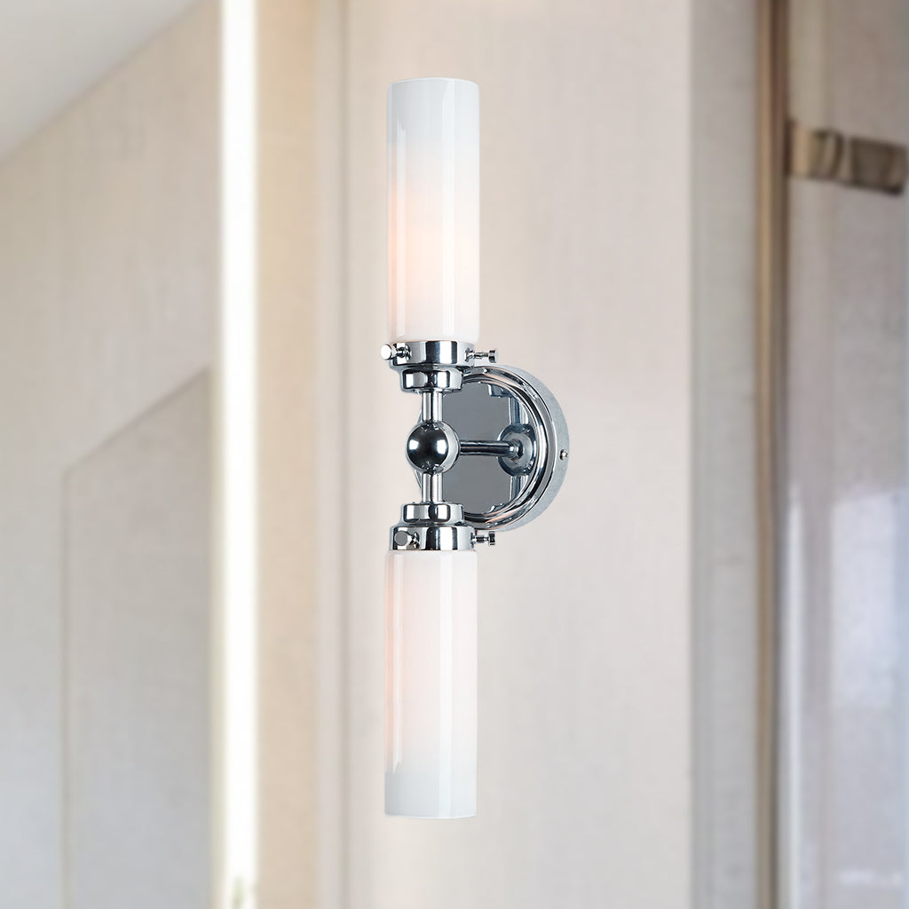 Spherical Steel Sconce - Modern Silhouette with Steel Construction and Spherical Detail - Stylish Bathroom Wall Lights and Contemporary Bathroom Sconces Modern