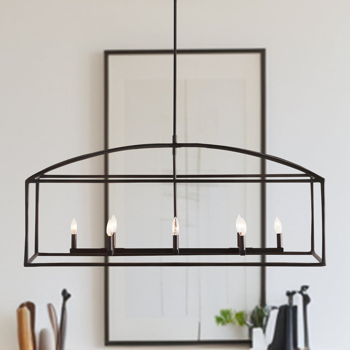 ForgeCurve Dining Chandelier - Modern Hand-Forged Chandelier with Organic Curves Suitable for Dining Room And Living Room