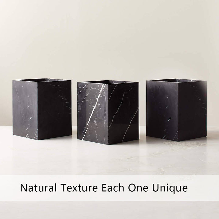 Handcrafted Black Marquina Marble Bath Accessories - Unique and Chic Bathroom Supplies for Elegant Decor