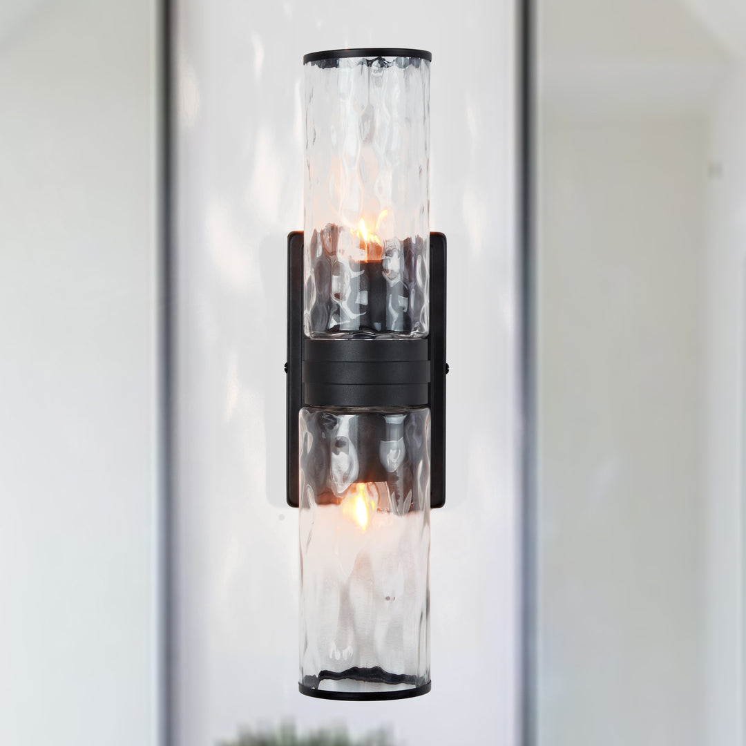 Hammered Clear Glass Shades Candelabra Sconce - Elegant Wall Sconces with Rich Finishes, Suitable for the Bathroom as Lighting for Your Makeup