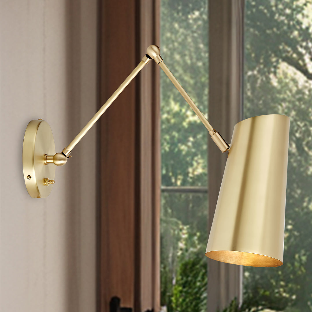 Elegant Articulating Mid-Century Modern Metal Sconce - Stylish and Functional Wall Lights for Living Room