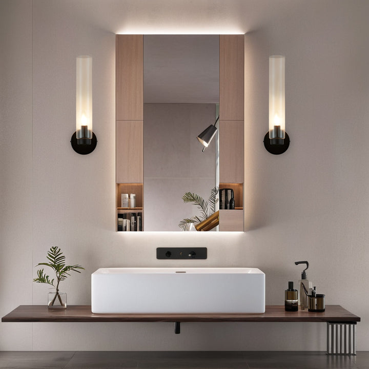 Radiant Fluted Glow Sconce - Elegant Bathroom Wall Lights with Fluted Glass Shade, Suitable for Your Makeup Lighting Mirror in the Bathroom