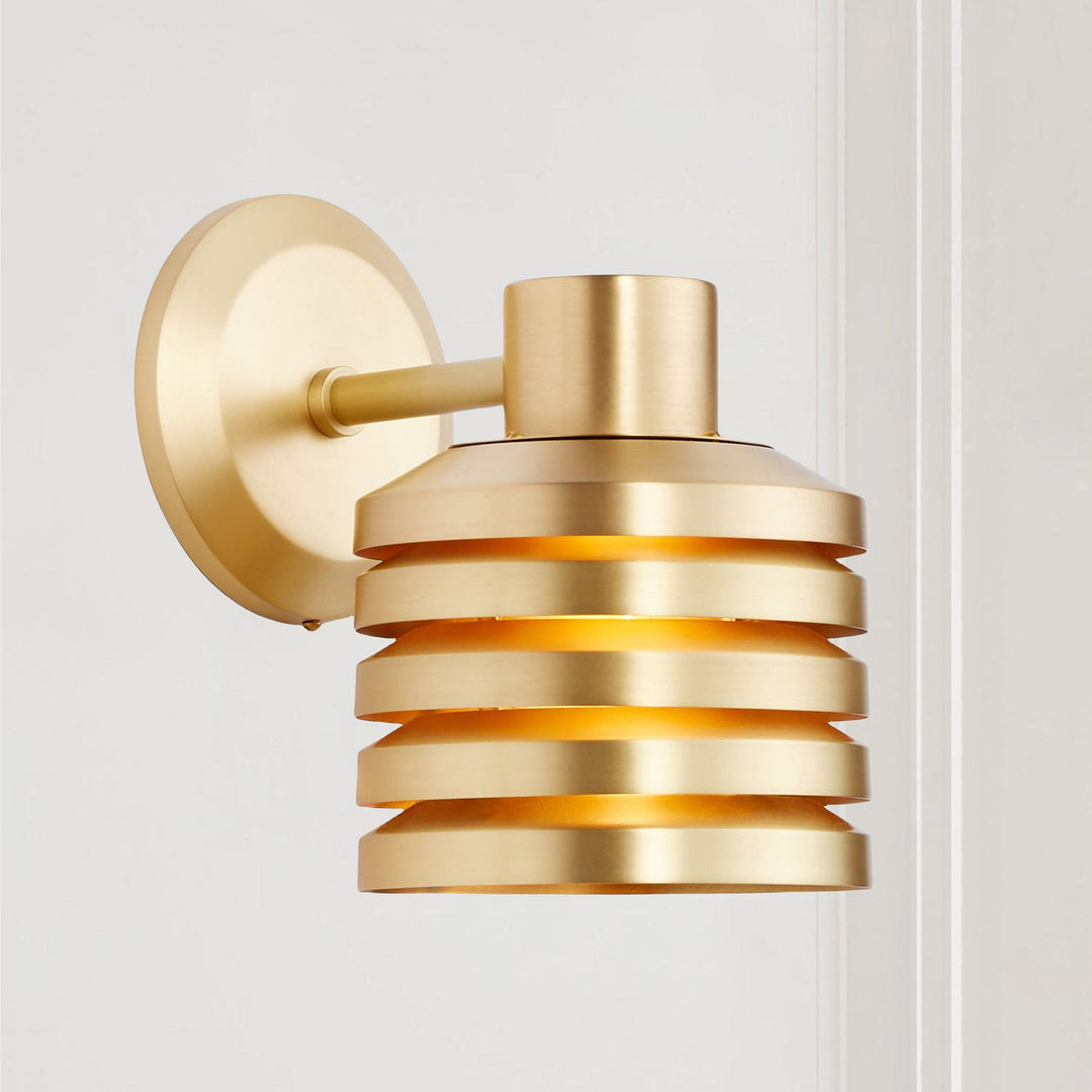 Illuminate Brass Louver Sconce - Adjustable Dimmable Wall Light Fixture-Perfect for the Living Room and Outdoors