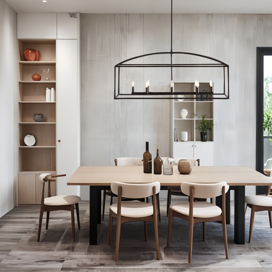 ForgeCurve Dining Chandelier - Modern Hand-Forged Chandelier with Organic Curves Suitable for Dining Room And Living Room