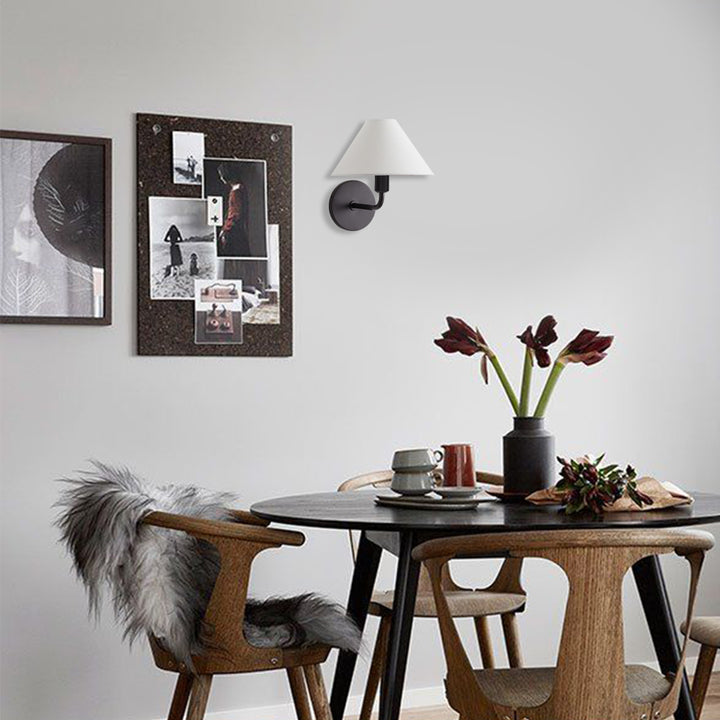 Elegant Linen Glow Sconce - Architectural Design Tapered Shade Wall Sconce for Bedroom and Living Room - A Statement Piece of Elegance and Sophistication