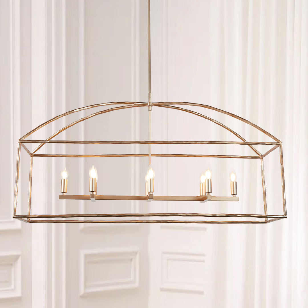 ForgeCurve Dining Chandelier - Modern Hand-Forged Chandelier with Organic Curves Suitable for Dining Room And Living Room