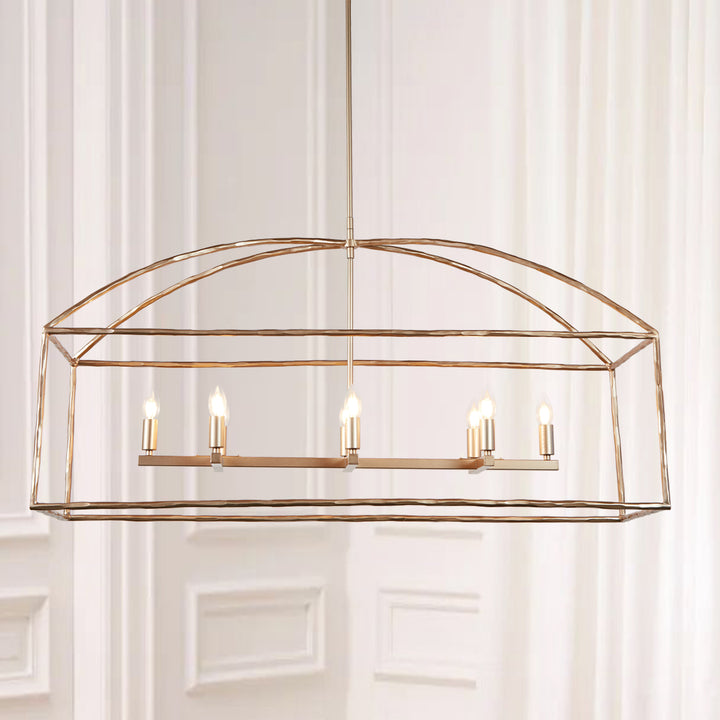 ForgeCurve Dining Chandelier - Modern Hand-Forged Chandelier with Organic Curves Suitable for Dining Room And Living Room
