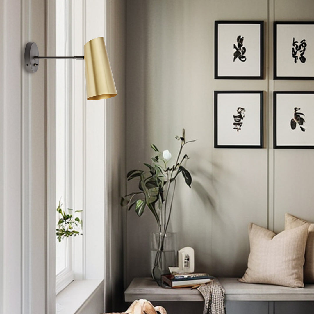 Metal Medium Streamline Glow Sconce - Articulating Brass Wall Lights for Living Room