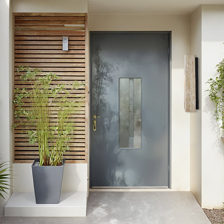 Travertine Polished Stainless Steel Canopy Indoor/Outdoor Sconce - Elegant Industrial Wall Lighting
