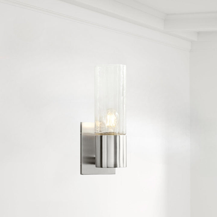 Transparent Glass Cylinder - Sleek Handcrafted Wall Lamps for Optimal Light, Suitable for Bathrooms and Living Rooms