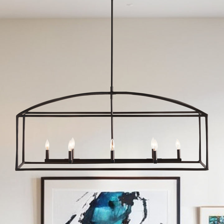 ForgeCurve Dining Chandelier - Modern Hand-Forged Chandelier with Organic Curves Suitable for Dining Room And Living Room