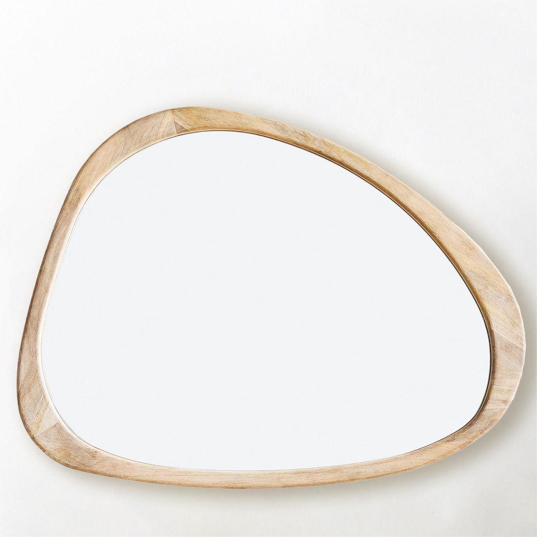 Reflections of Nature: Acacia Wood Framed Mirror - Handcrafted Polished Acacia Wood Frame - Perfect for Asymmetrical Mirror, Large Asymmetrical Mirror, and Asymmetrical Bathroom Mirror