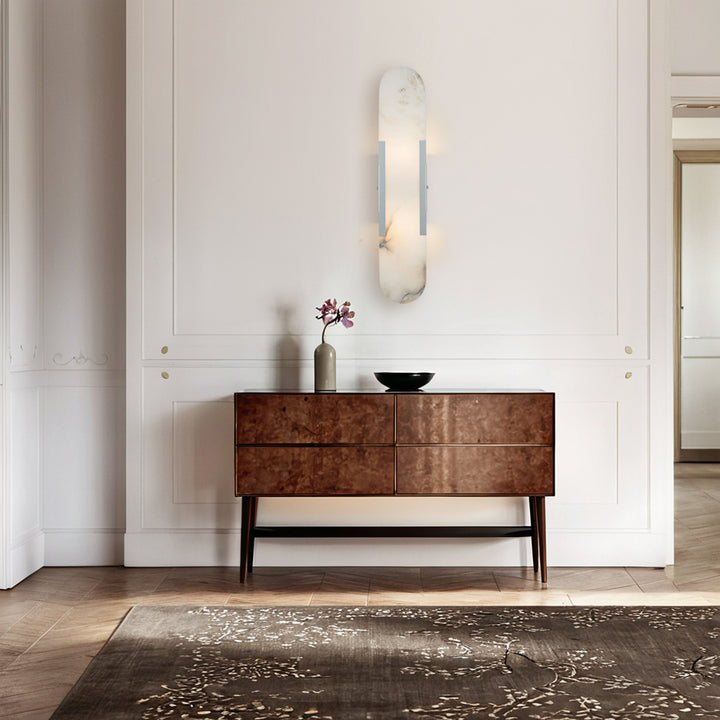 Alabaster Elegance Backplate Sconce - Elegant Alabaster Design with Stunning Finishes - Perfect for Bathroom Sconce