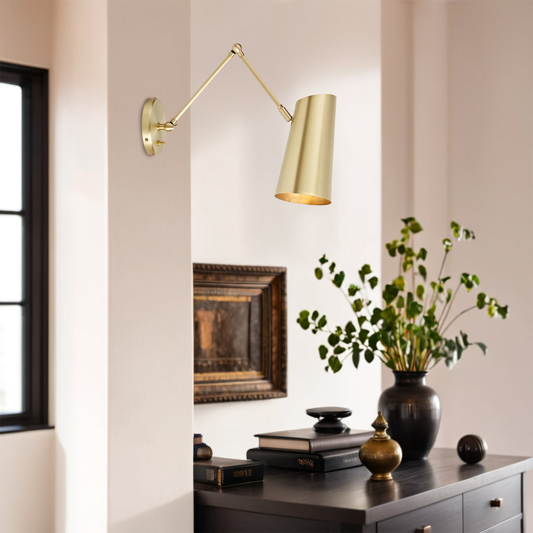 Elegant Articulating Mid-Century Modern Metal Sconce - Stylish and Functional Wall Lights for Living Room