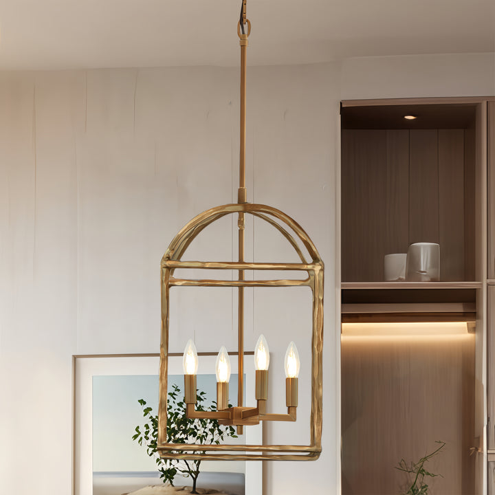 Modern Industrial Forged-Iron Pendant Light - Adjustable Height Hanging Light Fixtures, Suitable for Dining Room And Living Room