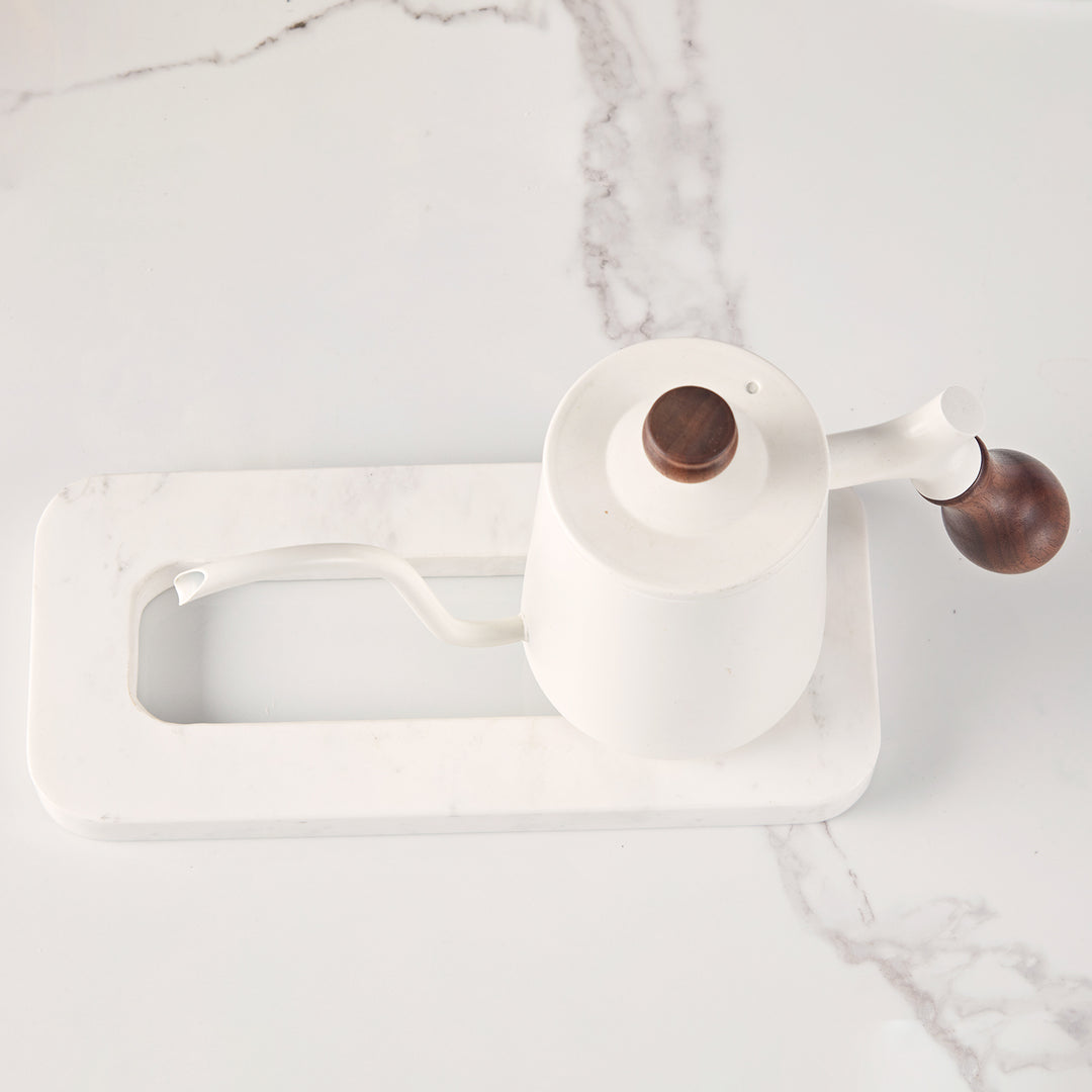 Handmade Italian Marble Trivet - Unique Hand-Carved White Marble Design for Kitchen and Dining Room Multi-functional Use