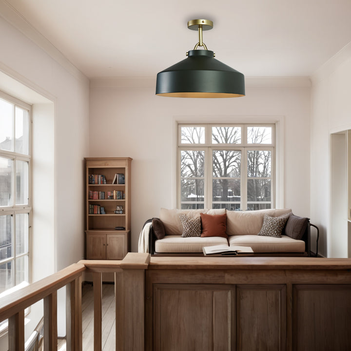 Flexillum Living Room Flush Mount 16" - Sleek Design with Angular Details, Versatile Placement, and Dimmer Switch Compatible - Perfect for Living Room, Ceiling Lamps for Living Room, and Lounge Lights Ceiling